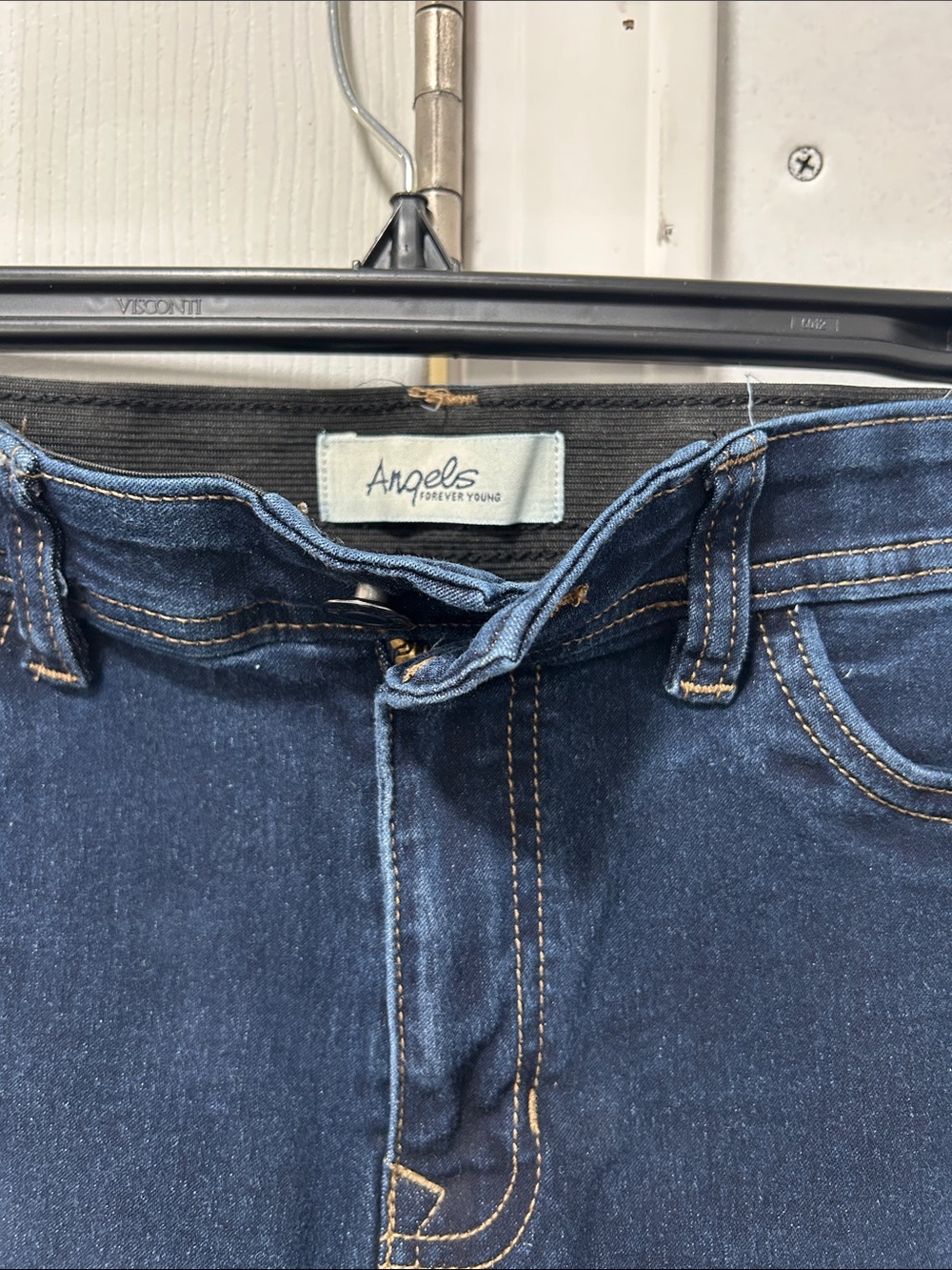 Dark Blue Denim Rolled-Hem Jean Shorts for Women - Picture 2 of 4